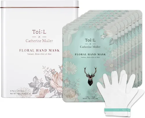 Vista 9 de Máscara de mano extra sedosa, 5 pares, guantes hidratantes coreanos para manos secas con trufa blanca, caviar verde y péptidos, tratamiento