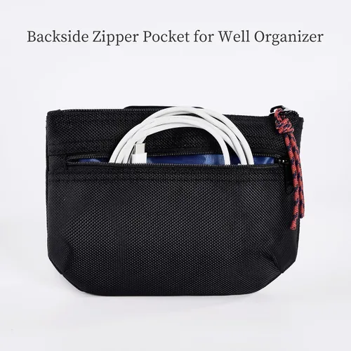 Vista 5 de Rough Enough - Bolsa de almacenamiento tecnológico pequeña EDC Organizador de cables de viaje Holds Chargers, Cords, Hard Drives, Earbuds, 1680D