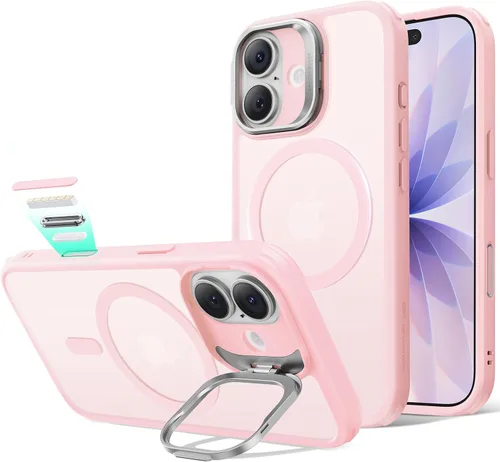 Vista 18 de ESR Funda para iPhone 13 Pro, compatible con MagSafe, protección de grado militar a prueba de golpes, soporte de anillo de cámara integrado, funda