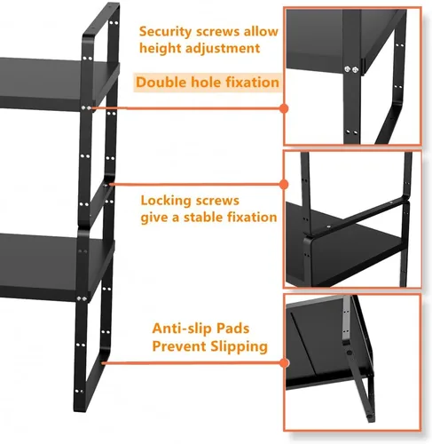 Vista 2 de Slideep Organizador de armario expandible, organizador de armario de cocina grande, organizador de estantes apilables grandes, organizador de Negro