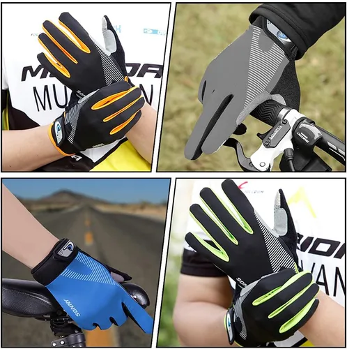 Vista 7 de FUDOSAN Guantes de ciclismo para pantalla táctil, guantes de entrenamiento para gimnasio, transpirables, antideslizantes, guantes de fitness