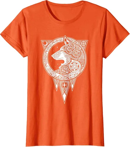 Vista 28 de Viking Fenris Wolf - Camiseta de mitología nórdica con símbolo de Fenrir Asphalt Grey