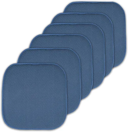 Vista 129 de Sweet Home Collection Cojines de espuma viscoelástica para silla, antideslizantes, diseño de panal de abeja, 16 x 16 pulgadas, paquete de 2