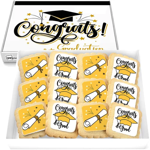 Vista 9 de Paquete de 12 cestas de regalo de galletas de feliz cumpleaños, envueltas individualmente para niños, hombres y mujeres, caja de regalo decorada