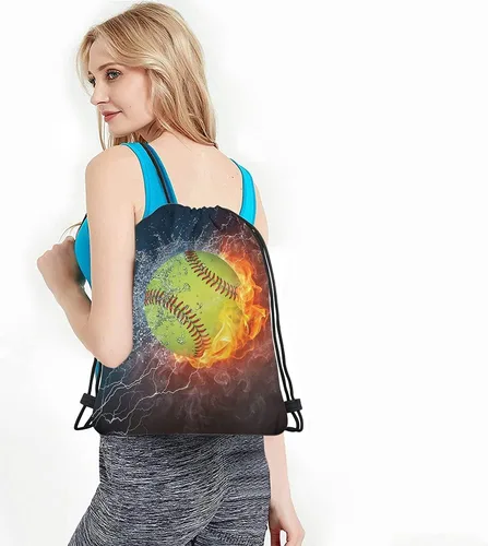 Vista 4 de Beabes Bolsas con cordón de llama, mochila y bolsa de gimnasio con cordón, Multi-a190, Mochilas de viaje