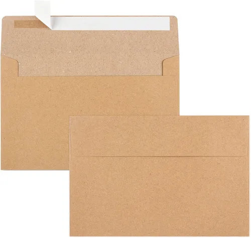 Vista 11 de 90 paquetes de sobres 3.5x5 para invitaciones, sobres de invitación A1, sobres de papel kraft marrones, sobres pequeños RSVP para bodas, fotos