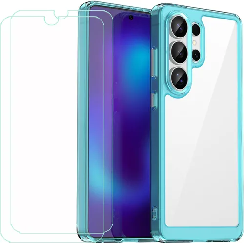 Vista 12 de TPU Cover for Yoresaw I26 Ultra + 2 HD Tempered Glass, Shell Protective Back Case - 9 Hardness Anti-Scratch Screen Protector (6,99")-MFXC - Black