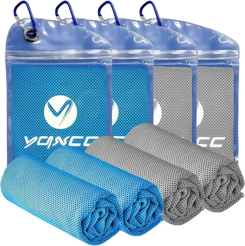 Vista 13 de YQXCC - Paquete de 4 toallas de enfriamiento (40 x 12 pulgadas) para cuello, toalla de enfriamiento de microfibra, toalla fría suave y transpirable