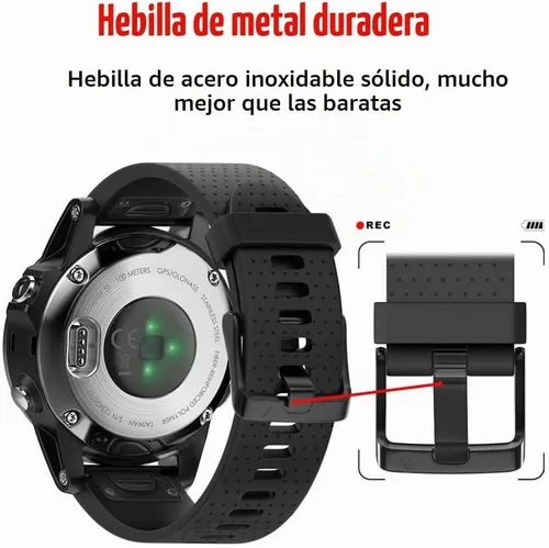 Vista 4 de ANCOOL - Correa para Garmin Fenix 5S, de ajuste fácil, de silicona suave de 20 mm de ancho, correa de reloj para Fenix 5S, #2-Negro