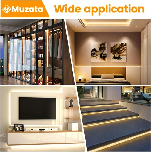 Vista 7 de Muzata Paquete de 20 canales LED de aluminio negro con cubierta blanca lechosa U102 BW 1M