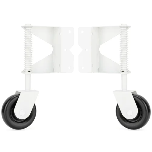 Vista 8 de Rueda resistente con resorte con placa de montaje universal de 360 grados para madera, puertas de metal, valla de PVC, 4 pulgadas, capacidad de 220