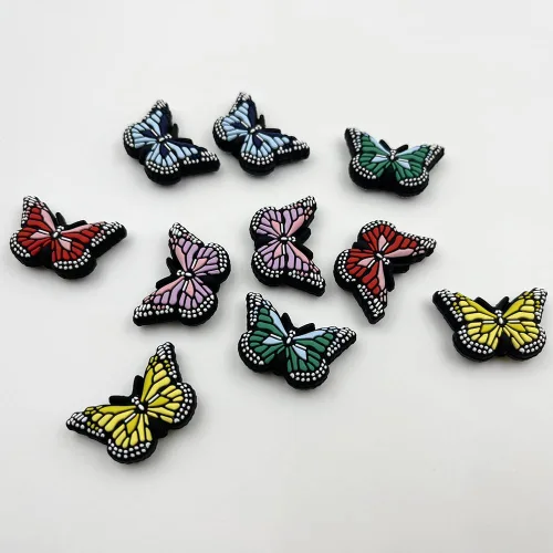 Vista 4 de 10 cuentas focales de mariposa para bolígrafos, cuentas focales de silicona para hacer llaveros, pulseras, cuentas, suministros de manualidades