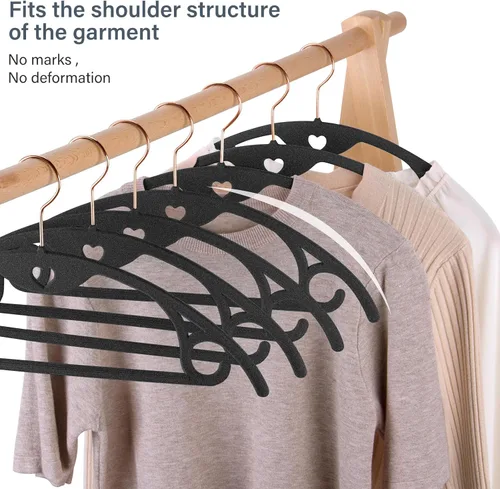 Vista 7 de Perchas de terciopelo para ropa, paquete de 30 unidades sin protuberancias ultrafinas que ahorran espacio, gancho giratorio de 360 grados resistente