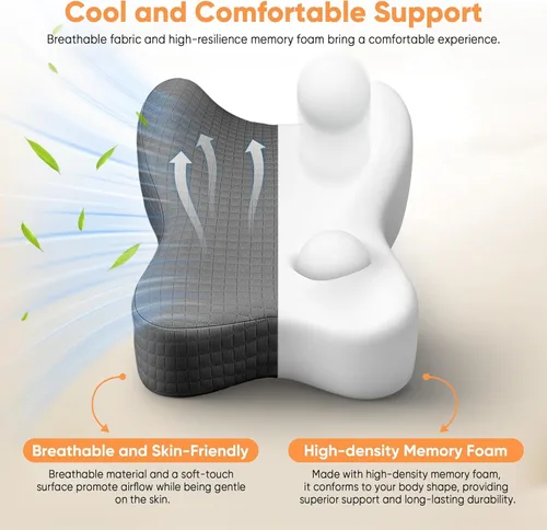 Vista 3 de Knee Pillow for Side Sleepers, 11 Inch Memory Foam Leg Pillow for Sciatica, Hip, Back & Knee Pain Relief, Orthopedic Sleeping Cushion for Adults