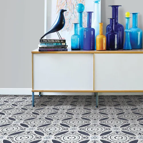Vista 3 de FloorPops FP2484 Sienna Azulejos de suelo adhesivos, color gris