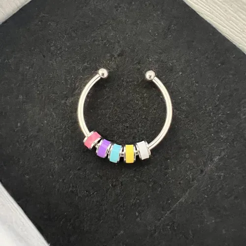 Vista 3 de Caiyao To My Daughter - Anillo de meditación de ansiedad para mujeres y niñas, anillo con cuentas giratorio ajustable, regalo de joyería para hija