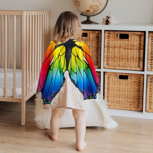Vista 5 de Creatoy Fairy Butterfly-Wings-Costume for Girls Boys Monarch Butterfly Pretend Play Birthday Gifts Party Favors