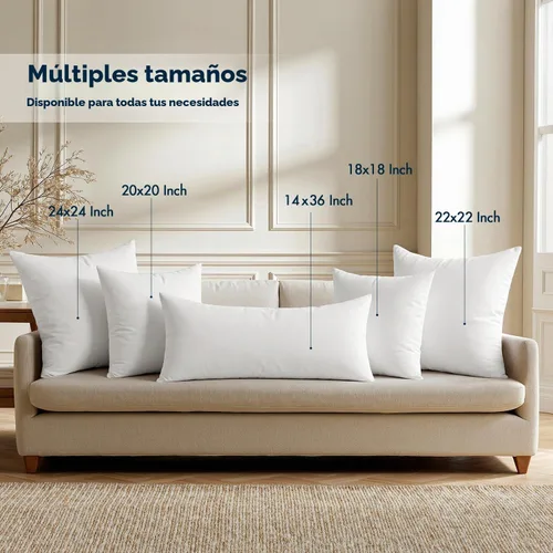 Vista 6 de MIULEE - Rellenos de almohadas decorativas, 14x36 pulgadas con relleno de fibra virgen 100% para cama y sofá