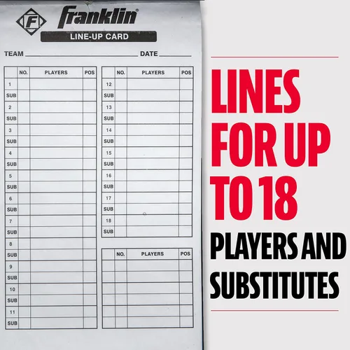 Vista 5 de Franklin Sports MLB - Tarjetas de alineación de béisbol y sóftbol, 25 hojas de juego + soporte para entrenadores + gerentes, color negro