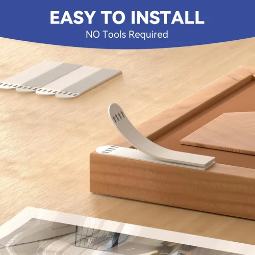 Vista 3 de Tiras para colgar cuadros resistentes, colgadores de fotos para colgar sin daños, kit para colgar cuadros, ganchos para colgar sin clavos, 21 pares