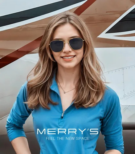 Vista 2 de MERRY'S Gafas de sol polarizadas militares clásicas cuadradas aviador para hombres o mujeres S8636