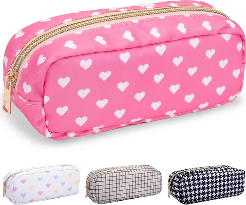 Vista 10 de izuzta Nylon Lager Pequeño Slim Mini Maquillaje Bolsa Organizador, Beige, Viajes
