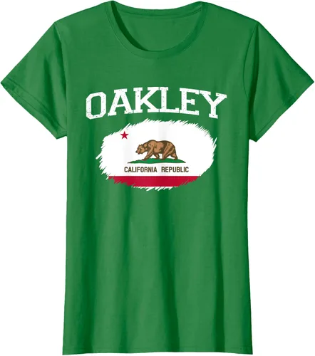 Vista 30 de OAKLEY CA CALIFORNIA Flag Vintage USA Sports Hombre Mujer Camiseta, Negro