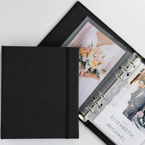 Vista 30 de Álbum de Fotos de Cabina de Fotos 2x6 - Cuaderno con Purpurina de 6 Anillos Carpeta Brillante con 20 Fundas para Fotos de 2 por 6 - Se Adapta a 80