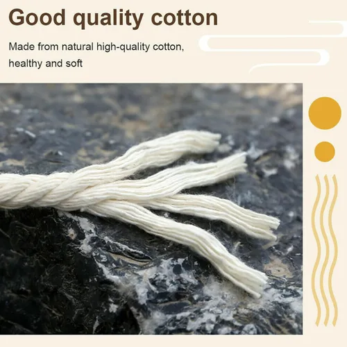 Vista 6 de Cordón de algodón para macramé de 0.079 pulgadas x 219 yardas, hilo torcido de 4 hebras, cuerda de algodón natural, suministros perfectos