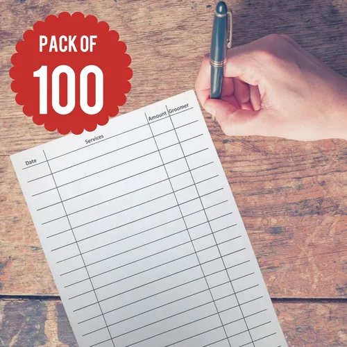 Vista 2 de 100 tarjetas grises de aseo de perros de 4 x 6 pulgadas, suministros de aseo para perros, tarjetas de perfil de cliente para peluquero de mascotas