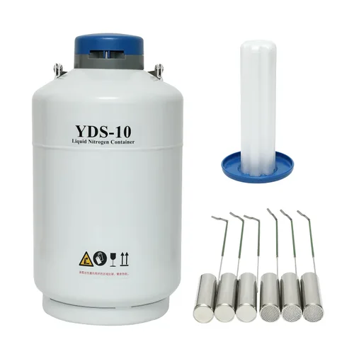 Vista 10 de HFS (R) Tanque de nitrógeno líquido 3L Contenedor criogénico de aleación de aluminio LN2 Dewar con 6 botes y bolsa de transporte (3L)