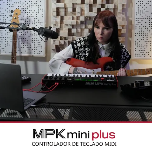Vista 13 de Akai Professional MPK Mini Plus - Controlador de teclado MIDI USB con 37 teclas mini, 8 almohadillas MPC, secuenciador, E/S MIDI/CV/Gate, software