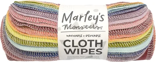 Vista 14 de Marley's Monsters Toallitas de tela reutilizables, paquete de 24 unidades, lavables, de algodón, sin papel (Ártico)