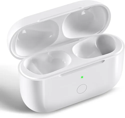 Vista 8 de Funda de carga inalámbrica de repuesto compatible con AirPods Pro de 1ª y 2ª generación, cargador AirPods Pro de 1ª y 2ª generación con botón
