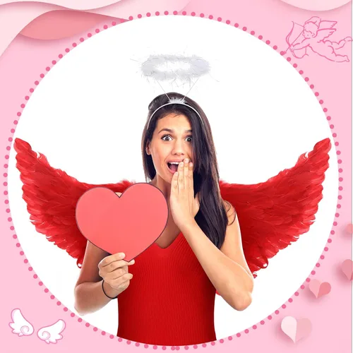 Vista 7 de Juego de 9 piezas de lazo y flecha de Cupido de San Valentín para mujer disfraz de Cupido para el día de San Valentín
