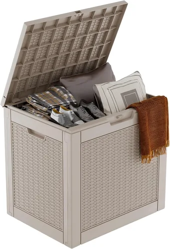 Vista 36 de DRATO Caja de almacenamiento para cubierta de 31 galones, caja de almacenamiento para exteriores para cojines de patio, herramientas de jardín, caja