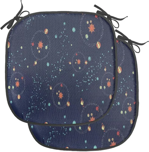 Vista 63 de Ambesonne Flamingo - Cojín de asiento para silla, diseño de fantasía exótica con elementos de vida silvestre hawaiana en colores pastel, acolchado