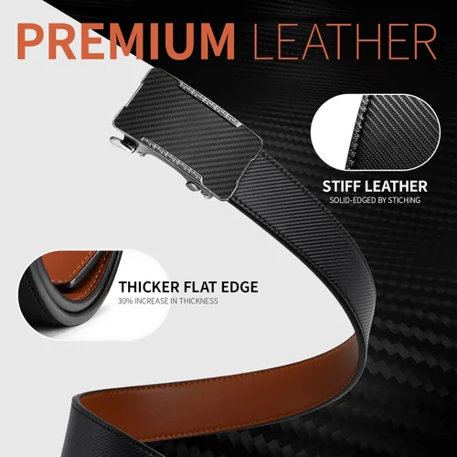 Vista 4 de Zitahli Ratchet Belt for Men,Upgraded Tail Hidden Design mens belt Leather for Dress Pant Shirt Oxfords,Micro Adjustable