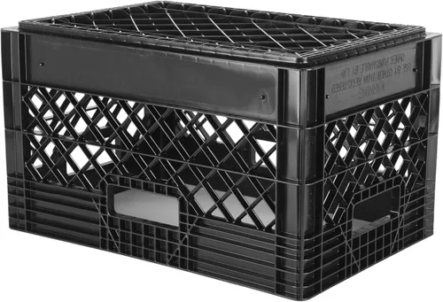 Vista 6 de Hudson Exchange - Contenedor de almacenamiento de malla de grado comercial con mango de caja de leche de 19 x 13 x 11 pulgadas