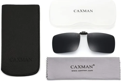 Vista 6 de CAXMAN Gafas de sol polarizadas con clip para hombres y mujeres, protección UV