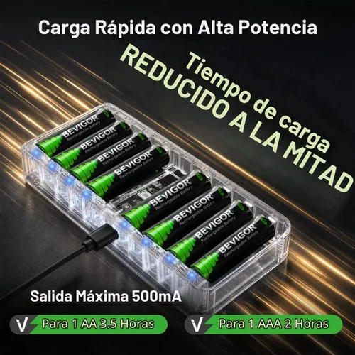 Vista 3 de Cargador de batería AA AAA para batería recargable AA AAA, cargador solamente