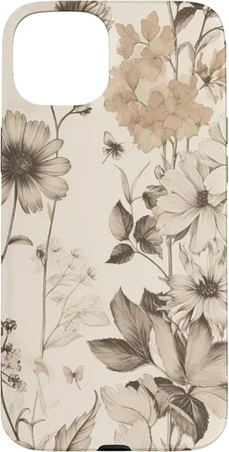Vista 9 de Aesthetic Minimalist Wildflowers Women Floral Neutral Cream Case for iPhone 17