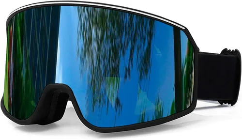 Vista 10 de SPOSUNE Gafas de esquí sobre gafas con doble lente Gafas de nieve antivaho anti-UV para hombres, mujeres, jóvenes, esquí, motos de nieve