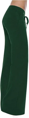 Vista 8 de Pantalones de yoga con corte de bota para mujer, con bolsillos de carga, elásticos, pantalones palazzo, pantalones largos y anchos para entrenamiento
