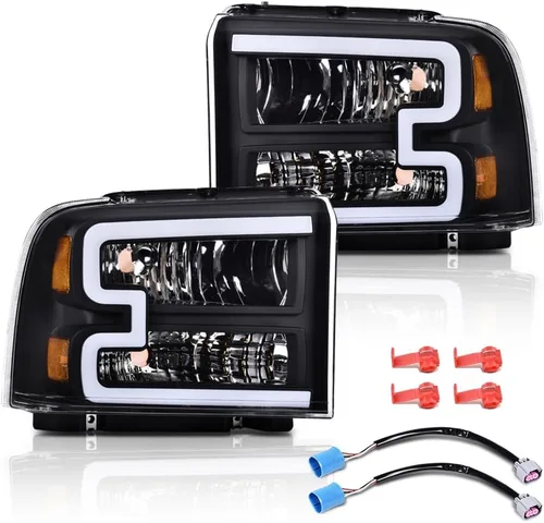Vista 35 de GRAND ORANGE - Juego de faros delanteros, compatible con Ford F250 F350 F450 F550 1999-2004, para Ford Excursion 2000-2004, lado del conductor