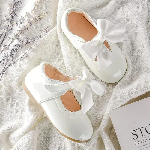Vista 3 de Zapatos planos con lazo de cinta para niñas y bebés, vestido de princesa Mary Jane