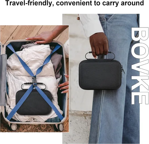 Vista 6 de BOVKE Funda de transporte para iHealth Track Smart Monitor de presión arterial superior del brazo, iHealth Bluetooth para máquina de presión Negro
