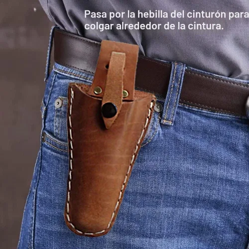 Vista 5 de 2 fundas de cuero para podar con cierre de seguridad para podar alicates (podadora no incluida)