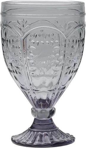 Vista 2 de Fitz and Floyd Vasos de mesa con pie ornamental, juego de 4, Humo
