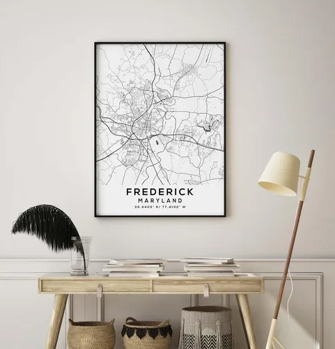 Vista 8 de Mapa de Frederick, Maryland, Light 2 (8x10)